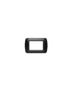 Bticino 4713nr 3-seater living room plate black